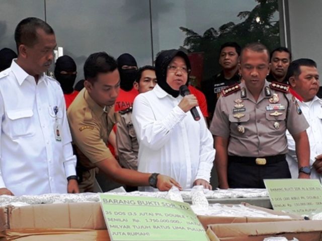 Polrestabes Surabaya Amankan Jutaan Pil Koplo